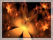 Motyle, Abstrakcja, Kwiaty