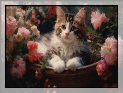 Donica, Kot, Kwiaty