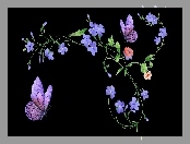 Grafika 2D, Kwiaty, Motylki