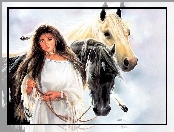 Konie, Kobieta, Indianka