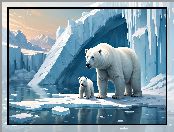 Góry lodowe, Dwa, 2D, Niedźwiedzie polarne