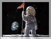 Astronauta, Grafika3D 3, Kot, Śmieszne