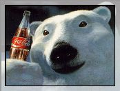 Coca-Coli, Miś, Butelka, Biały