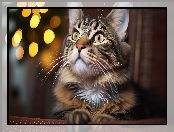 Pręgowany, Kot, Oczy, Duże