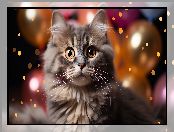 Puszysty, Kot, Oczy, Duże