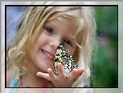 Motyl, Dziewczynka, Dłoń