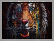 Street art, Ściana, Tygrys