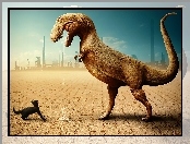Grafika, Kot, Śmieszne, Dinozaur
