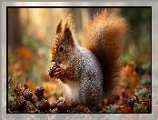 Wiewiórka, Żołędzie, AI, Grafika