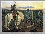 Grób, Koń, Wiktor Wasniecow, Obraz, Rycerz