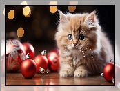 Czerwone, Kot, Bombki, Rudy, Mały