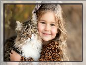 Kot, Dziewczynka, Długowłosy