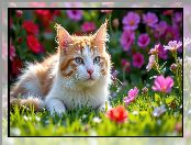 Kwiaty, Biało-rudy, Kot