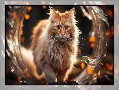 Rudy, Długowłosy, Obręcz, Kot