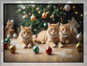 Trzy, Rude, Bombki, Koty