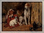 Foxhound, Psy, John Emms, Malarstwo, Jack Russell terrier, Obraz