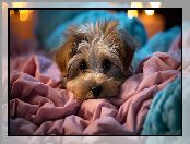 Kolorowe, Pyszczek, Tkaniny, Pies, Yorkshire terrier