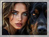 Pies, Kobieta, Twarz