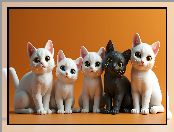 Pomarańczowe, Koty, Tło