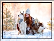 Siberian Husky, Zima, Kobieta