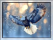 Rozpostarte, Bielik amerykański, Skrzydła, Fruwający, Ptak