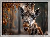 Żyrafa, Język, Liście, Suche