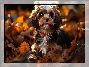 Liście, Pies, Yorkshire terrier