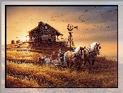 Terry Avon Redlin, Pole, Obraz, Konie