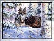 Zima, Wilk, Las