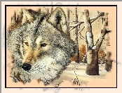 Zima, Wilk, Las