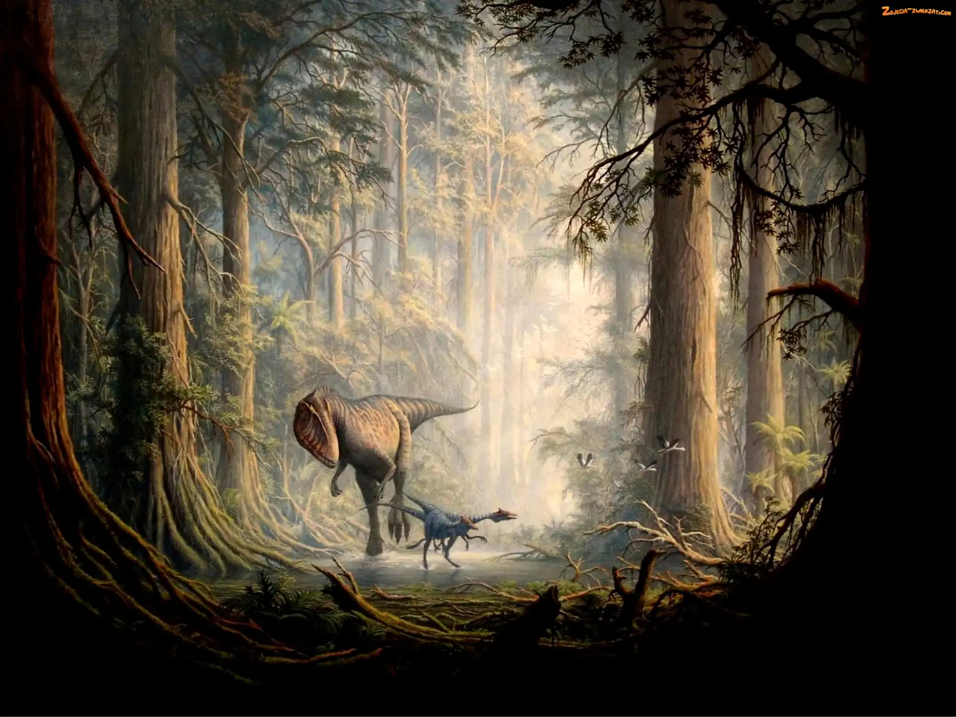 Polowanie, Dinozaury, Las