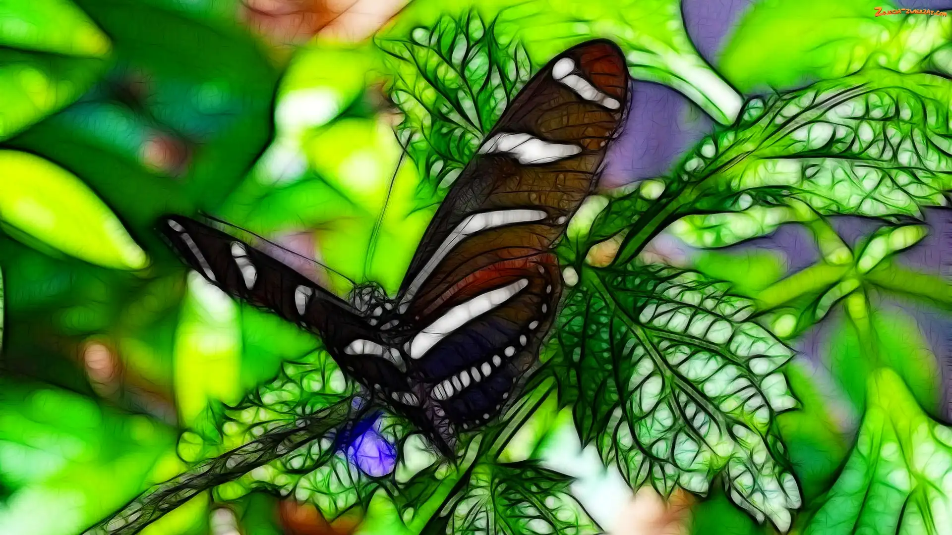 Gałązka, Fractalius, Motyl, Liście