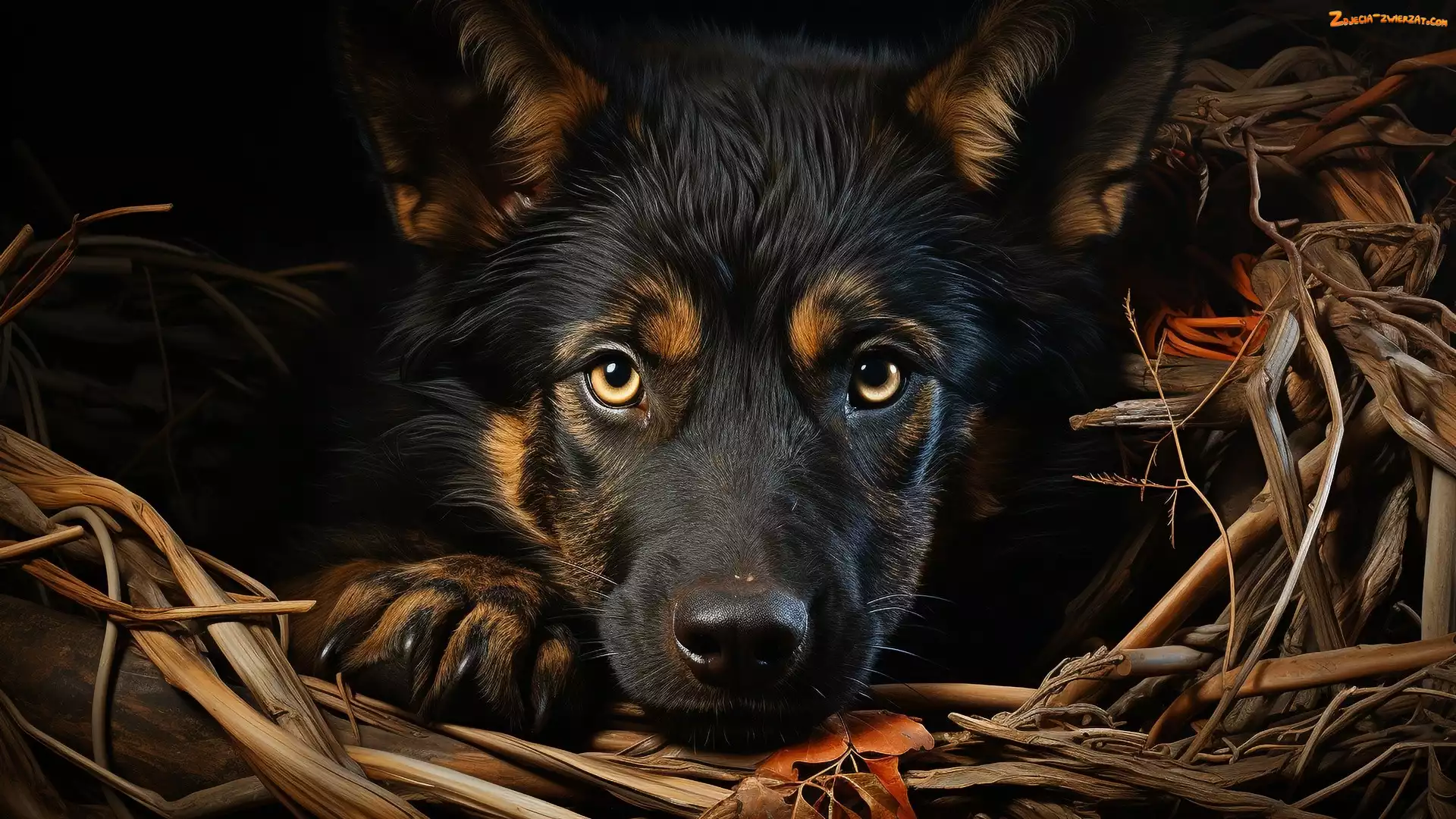 Łapka, Głowa, AI, Czarny, Pies