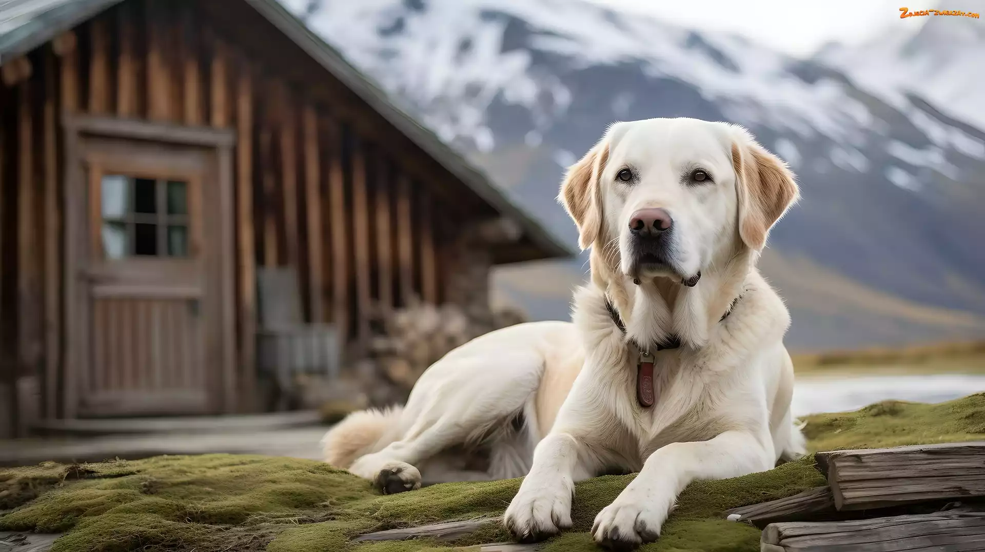 Labrador retriever, Pies, Grafika AI, Góry
