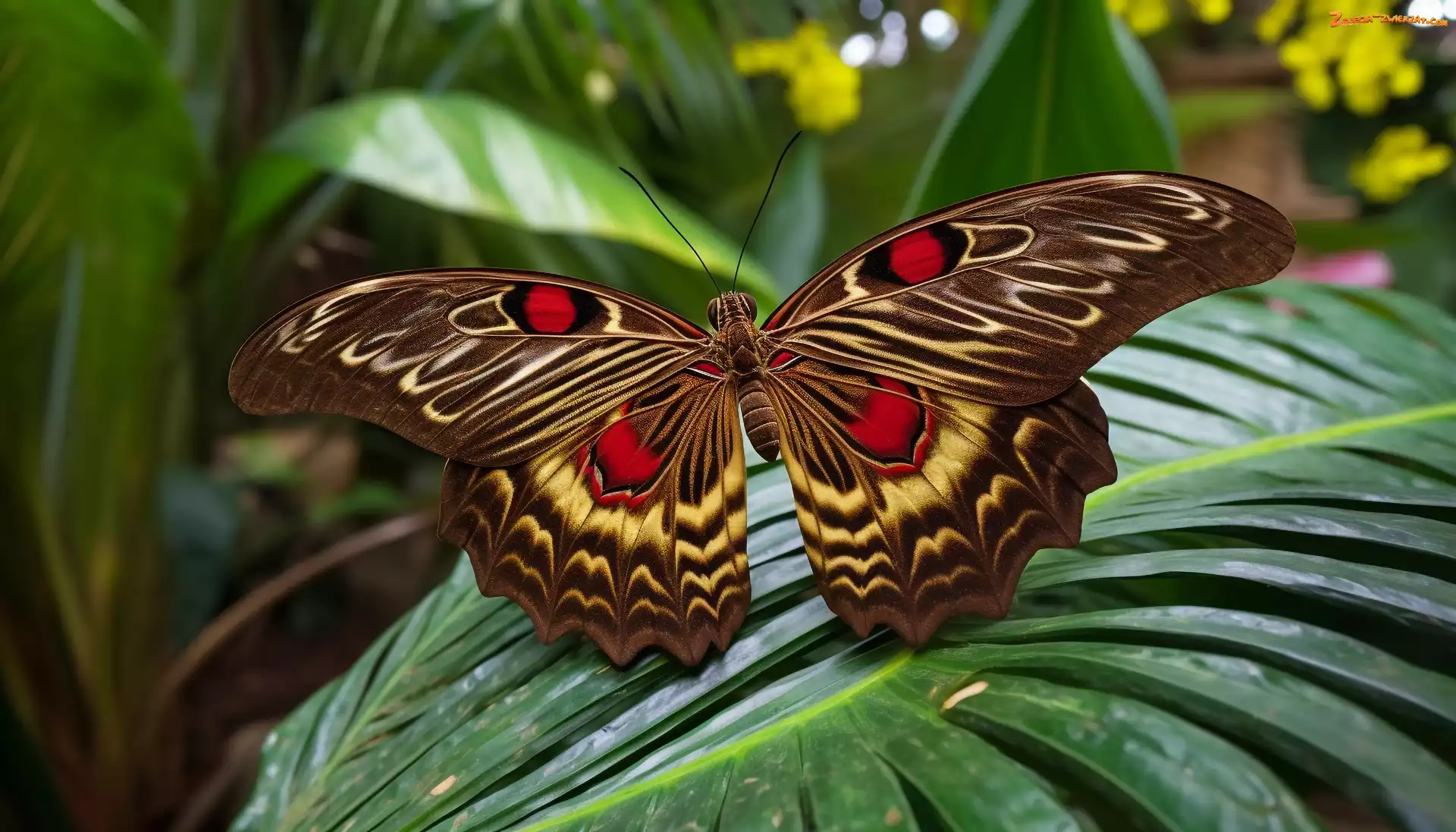 Grafika, Motyl, Liście