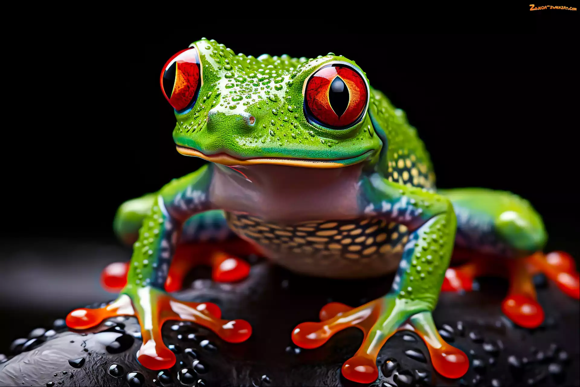 Krople, Kamień, Grafika, Żaba, Rzekotka