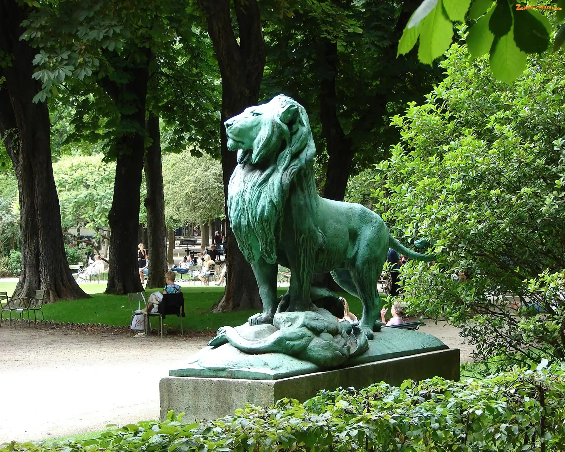 Pomnik, Zamkowy, Lwa, Luksemburg, Park