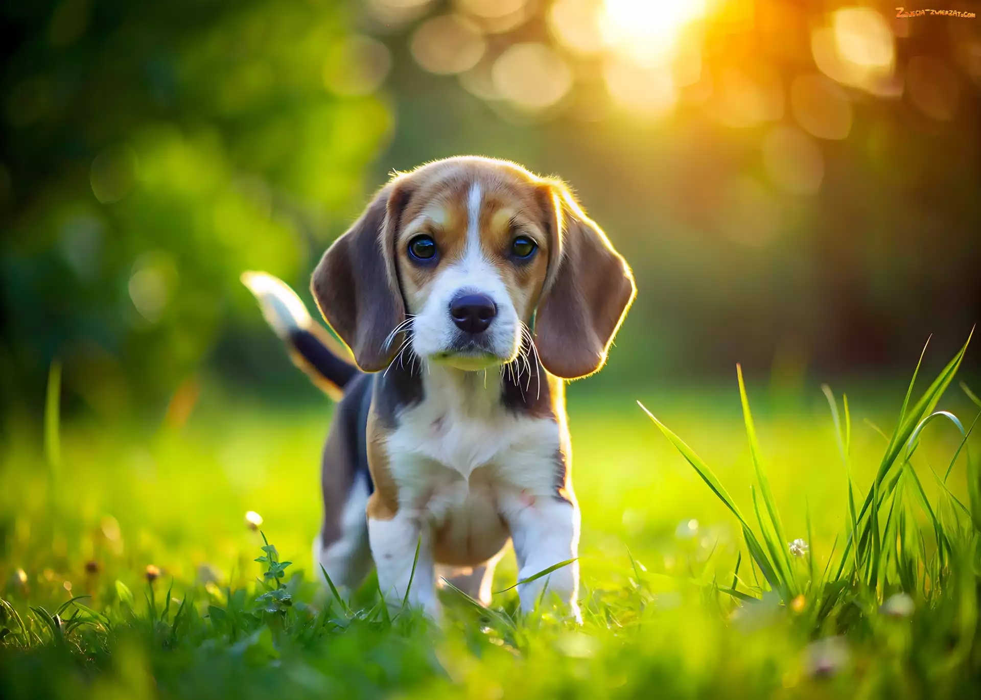 Grafika, Szczeniak, Beagle, Pies, Słoneczne, Światło