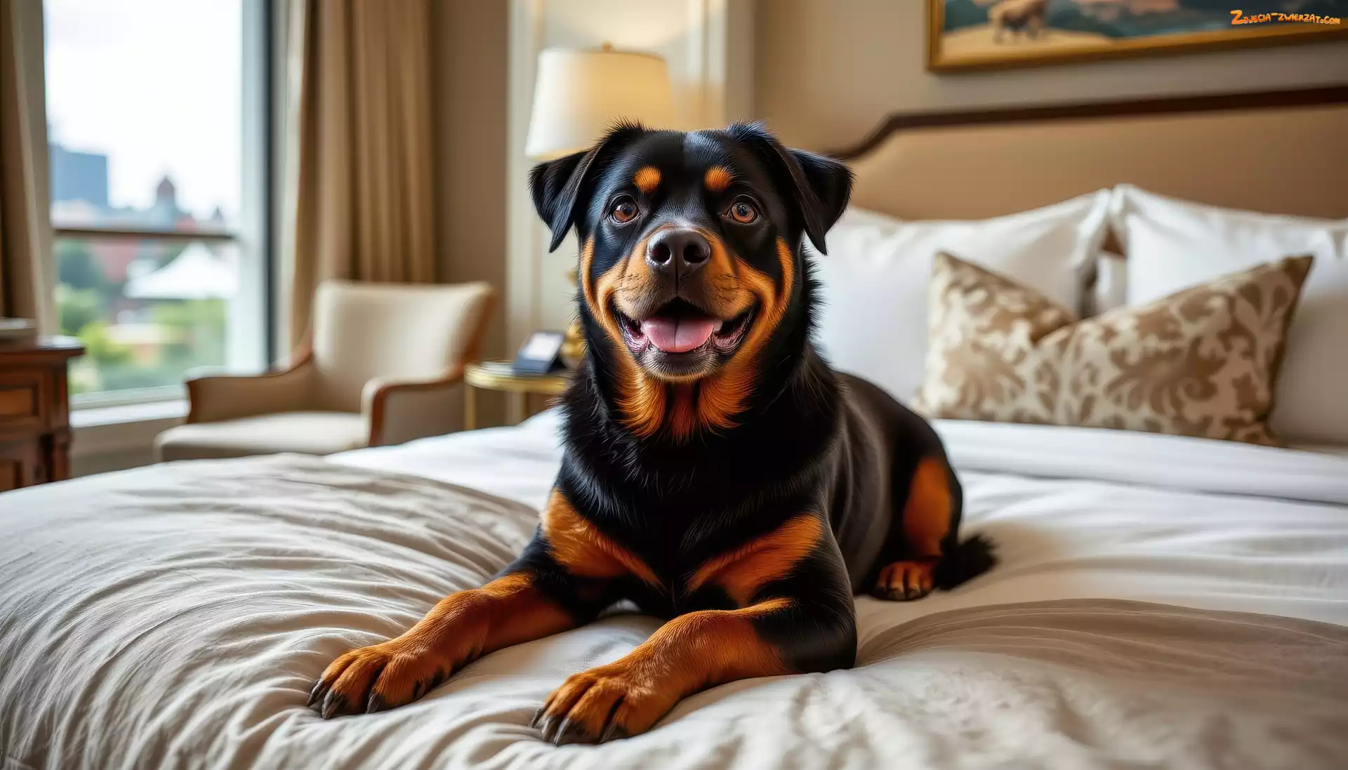 Pies, Szczeniak, Łóżko, Rottweiler