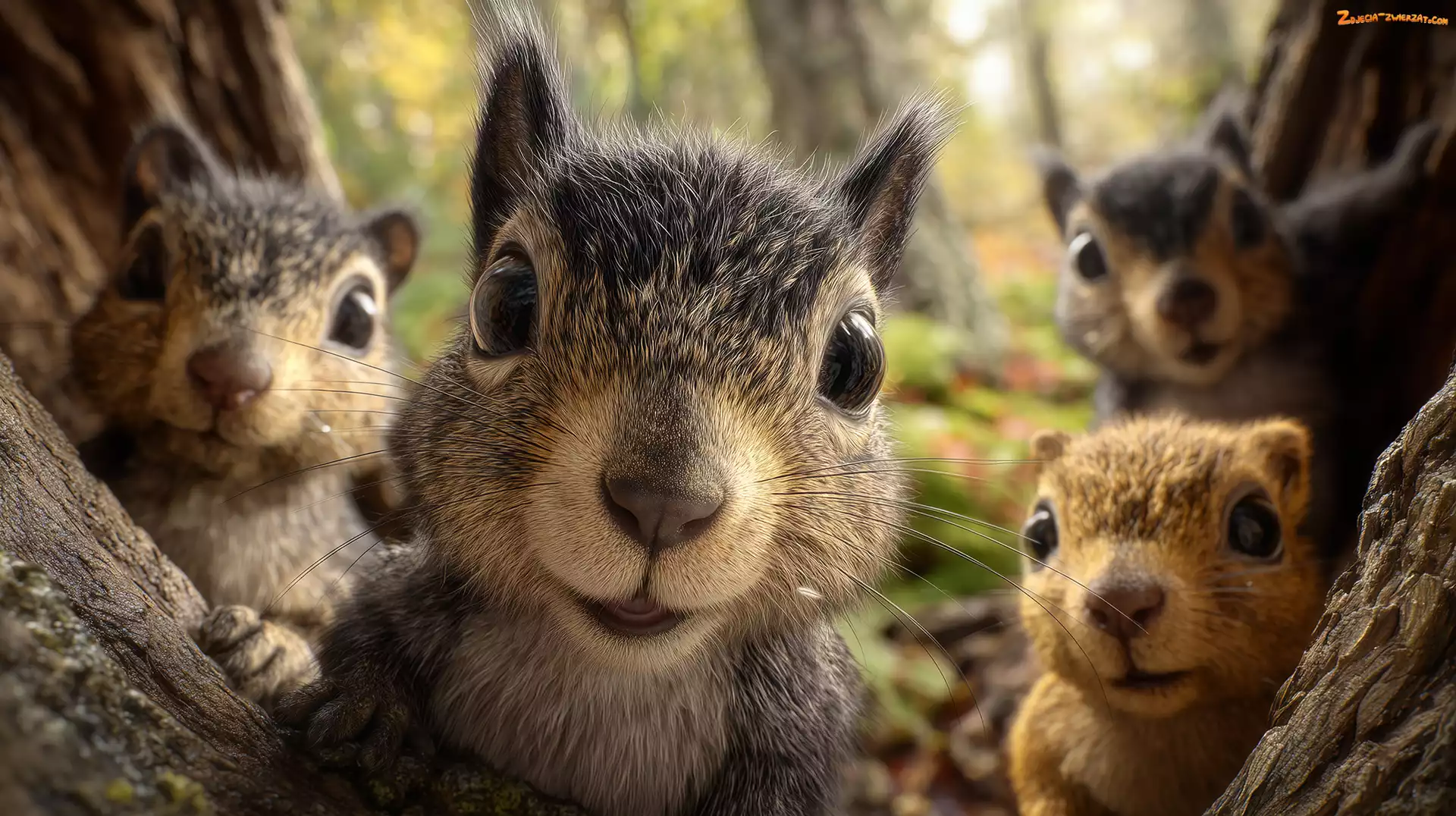 Grafika AI, Wiewiórki, Selfie