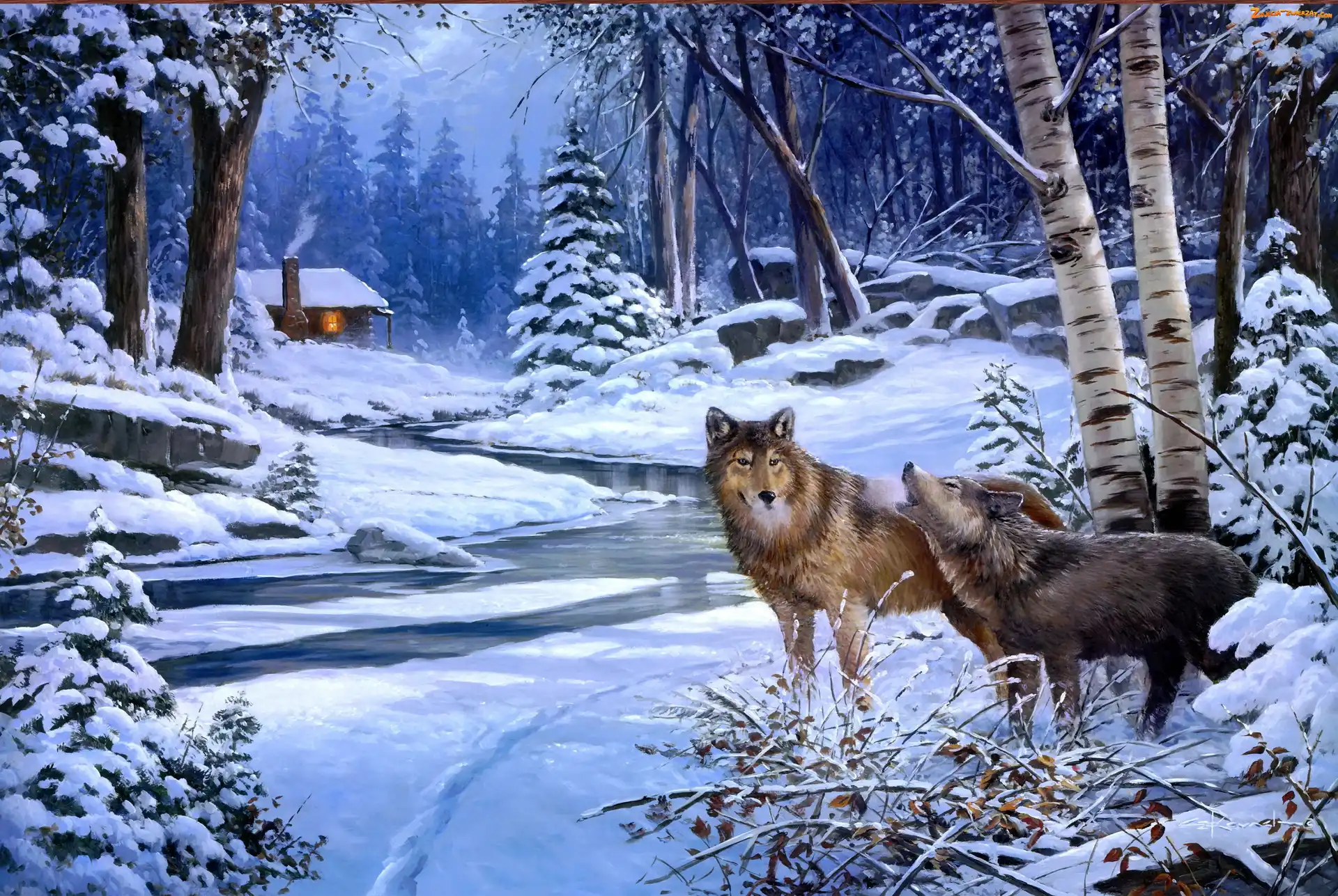 Malarstwo, Wilki, Zima